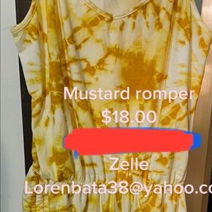 Romper yellow tie dye